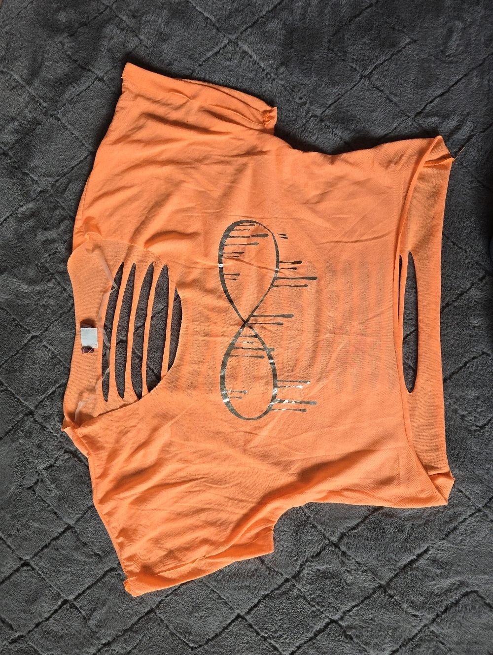 Women’s Orange Cutout Graphic Infinity Crop Tee